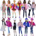 13 st 30cm Barbie dockkläder Mode päls päls vinter