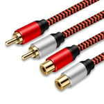 2RCA Extension Cable 4M, LiuTian Gold-Plated [Copper Shell] [Heavy Duty] Nylon Braid 2 RCA Male to 2 RCA Female Stereo Audio Extension Cable, RCA Cable.