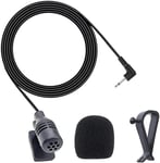 Microphone de 3,5 mm Micro Externe Mic Compatible avec JVC Kenwood Sony Alpine pour Unité Principale de Véhicule Voiture Bluetooth Activé Radio Stéréo GPS DVD, Plug and Play