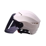 GFYWZ Bicycle Visor Flip up Modular Half Helmet with Sunshield for Men & Women Electric Car Helmet, Bicycle Helmet,White