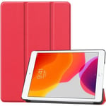 Coque iPad 10.2, Housse iPad 7th Gen Tablette Étui Mince Léger Haute Qualité Cuir PU avec Support [Auto éveil/Veille] -Rouge
