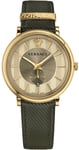 Versace VBQ030017 V Circle Guldfarvet/Læder Ø42 mm