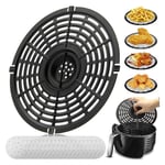 Air Fryer Replacement Grill Pan Fit For Power Gowise Air Fryers, Diameter 6.1/7.5/8.3in,Crisper Pan,Air Fryer Accessories, Non-Stick Air Fryer Pan,Dishwasher Safe(Gift: 100 air fryer filter papers)