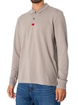 HUGO Mens Deresolo222 Cotton-piqué Slim-fit Polo Shirt with red Logo Label