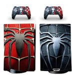 Sticker Ps5,Skin Pour Ps5 Playstation 5 Sans Lecteur Optique Console Et 2 Contrôleurs - Spiderman