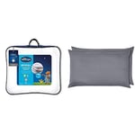 Silentnight Airmax Mattress Topper, Polyester, White, Double & Amazon Basics Microfibre Pillowcases, Dark Grey – Set of Two