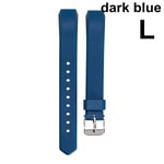 Silicone Wristband Smart Watch Strap Bracelet Dark Blue L
