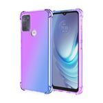 GOGME Case for Motorola Moto G50 Case, Gradient Color Ultra-Slim Crystal Clear Anti Smudge Silicone Soft Shockproof TPU + Reinforced Corners Protection Phone Cover (Purple/Blue)