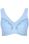 Ulla Popken Femme Grandes Tailles Soutien-Gorge de Maintien sans Armatures. Pendentif en Strass. Bonnet C-G Bleu Clair 95C 658495720-95C