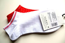 Womens 2 PAIRS x CALVIN KLEIN Red / White Coolmax LOW CUT Socks One Size CK2