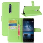 Nokia 8 PU Wallet Case Green