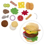 roba Jouet Aliments en Peluche pour Barbecue - Hamburger et Hotdog - 14 pièces de nourriture pour Cuisine Enfant