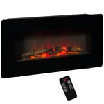 Electric Wall-Mounted Fireplace Heater with Flame Effect, Remote Control, Timer