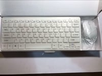 White Wireless MINI Keyboard & Mouse Set for LG 42LB580V Smart 42" LED TV