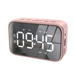 Digital Radio Alarm Clock with FM Radio Bluetooth Speakers with Headphone Jack Dual Alarms 5 Level Brightness Dimmer Desk Clock for Home Use Bedroom,Silver,alarm clock digital ANJT (Color : Pink)