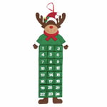Felt Christmas Advent Calendar Deer Design 24 Day Hanging Advent Calendar
