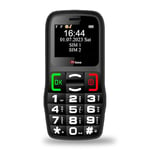 TTfone TT220 Big Button Mobile Phone for the Elderly with Emergency Assistance button, talking keys, long battery life, torch, Bluetooth, Simple easy to use - Pay As You Go (EE, with £0 Credit, Black)