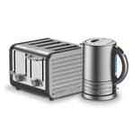 Dualit Architect 4 Slice Slot Toaster & 1.5L Kettle Set in Midnight Grey Brushed
