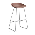 HAY About a Stool 38 High barstol 2.0 Soft brick-rostfritt stålstativ