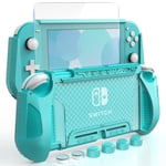 HEYSTOP Case for Nintendo Switch Lite,Hard Cover for Nintendo Switch Lite Console,Protective Case for Nintendo Switch Lite Accessories with Tempered Screen Protector and Thumb Stick Caps(Turquoise)
