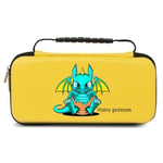 Etui pochette jaune Taperso pour Nintendo Switch Lite avec motif dragon style kawaii bleu personnalisable