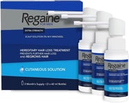 Regaine for Men Extra Strength Scalp Solution for Hair Regrowth (3X 60Ml) with 5