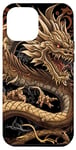 Coque pour iPhone 14 Pro Max Dragon doré