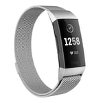 SKALO Milanese Loop till Fitbit Charge 3/4 - Silver