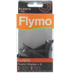 Genuine Flymo Hover Vac Lawnmower Blade Plastic Cutter (Pack of 6, FLY014)