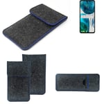 Protective cover for Motorola Moto G52 dark gray blue edge Filz Sleeve Bag Pouch