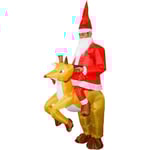 Tomte Uppblåsbar Dräkt Jultomte Blow Up Dräkt Jultomte Kostym Jumpsuit