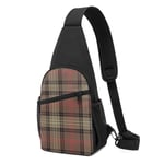 PGTry Ross Hunting Weathered Tartan Scale Sling bag, Lightweight shoulder Backpack chest pack crossbody Bags Travel Hiking Daypacks for Men Women
