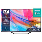 HISENSE 43A7KQ - TV QLED 43" (109 cm) - 4K UHD 3840x2160 - TV connecté Smart TV - 3xHDMI 2.0