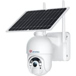 Ctronics 4MP Caméra Surveillance Sans Fil WiFi Solaire Extérieur PTZ Vision Nocturne Couleur 25-30M Détection Humaine PIR IP66