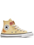 Converse Kids Girls Easy-On Velcro Citrus Glitz High Tops Trainers - Multi, Multi, Size 12 Younger