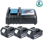 Makita DC18RC Fast Charger With 3 x BL1850 5.0Ah Batteries