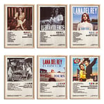 Lana Del Rey Lot de 6 affiches de couverture d'album, affiches de musique pour chambre d'adolescent, sans cadre (Lana Del Rey) - 20,3 x 30,5 cm