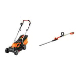 Yard Force 40V 32cm Cordless Lawnmower with Lithium-ion Battery and Quick Charger LM G32 & 20V Cordless Pole Hedge Trimmer - extendable, with Adjustable Head, 41cm Cutting Length