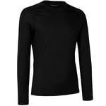 GripGrab Unisex's Merino-Wool Polyfibre Long Sleeve Cycling Base Layer-Thermal Bicycle Hiking Under-Shirt-Black and Navy-Blue, X-Small