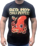 Red Hot Chili Peppers Men's Official Fire Squid T-Shirt X-Large, Black, XL