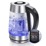 Aigostar Electric Glass Kettle with Variable Temperature, Keep-Warm, Detachable Tea Filter, British Otter Controller, Auto Shut-Off & Boil-Dry Protection, 2200W, 1.7L, BPA-Free - CRIS 30OSX.