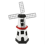 ACAMPTAR Solar Windmill with Led Lights Rotating Fan Garden Statue Decorative Night Lights Service Desk Decorations