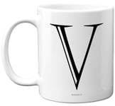 Personalised Alphabet Initial Mug - Letter V Mug, Gifts for Him Her, Fathers Day, Mothers Day, Birthday Gift, 11oz Ceramic Dishwasher Safe Mugs, Anniversary, Valentines, Christmas Present, Retirement