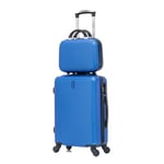 Valise Kabin - CELIMS - Set Valise 2 Delar - ABS - Blå - 4 Svängbara Hjul 360° Blå