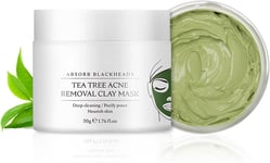 Tea Tree Acne Removal Clay Face Mask - Deep Cleansing Pore Purifying Nourish Ski