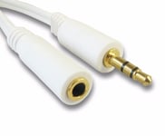 5m White 3.5mm Jack Headphone Extension Cable M-F Gold Plated 16.40 Foot