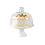 Pastry storage tray Ceramic Cake Stand, Classic White Dessert Table Party Steak Fruit Flat Plate Glass Salad Cheese Dome 6/8/10/12Inch Dried fruit tasting plate (Size : 25.3 * 25.3 * 24CM)