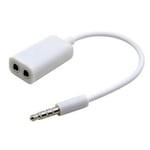 Pama - 3.5mm Jack Cable Adapter Splitter For Headphones / Headsets - White
