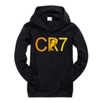 Cristiano Ronaldo Cr7 Hoodie Kostymer Barn Fotboll Hoodies Barn Presenter Svart Black 140 cm