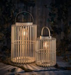 NORTHLIGHT Solcellslykta bambu